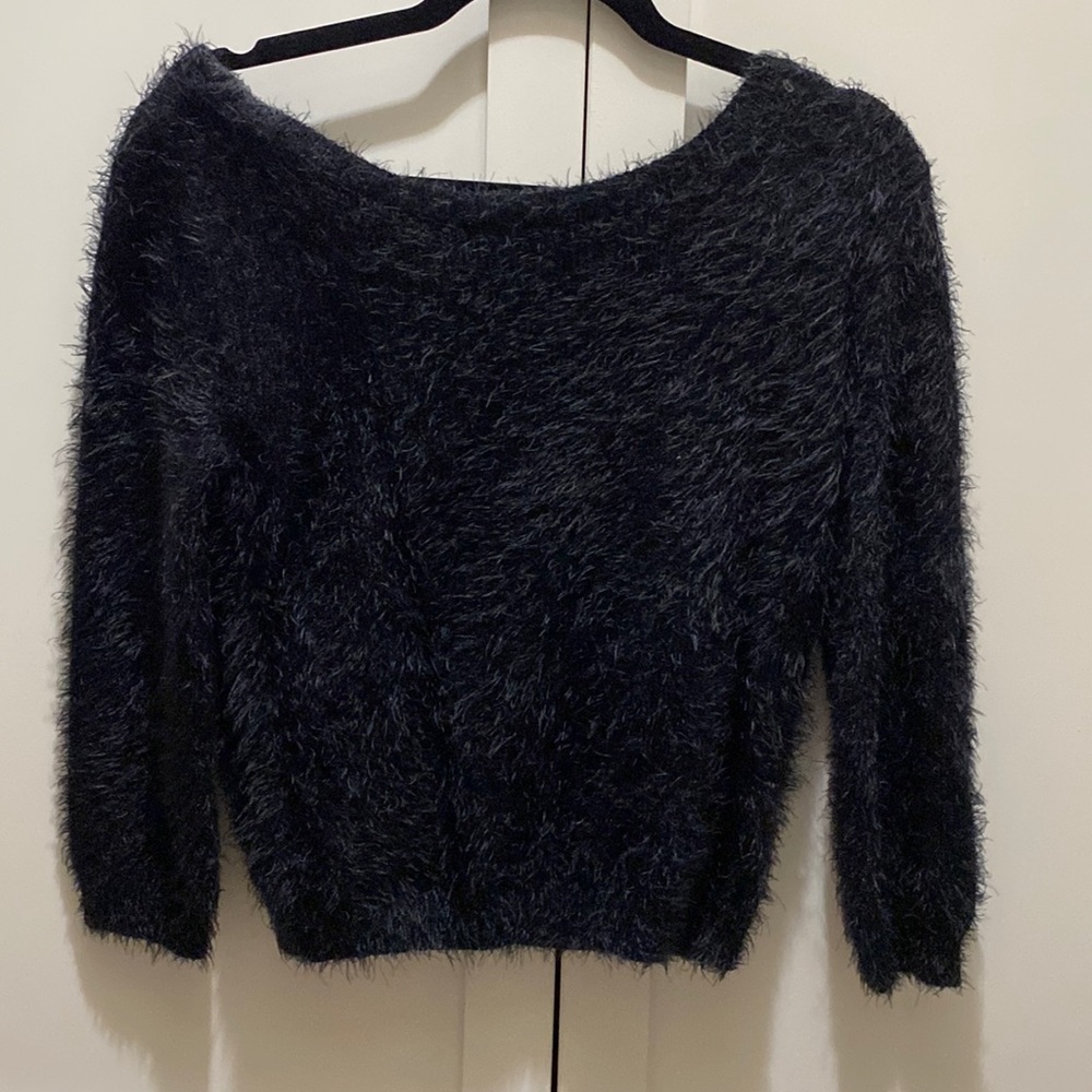 Monk and Lou fuzzy black sweater